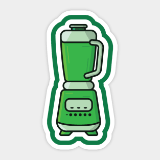 Kitchen Blender with Glass Container Sticker vector illustration. Home and Restaurant interior equipment icon concept. Electric food kitchen blender mixer sticker vector design. Sticker